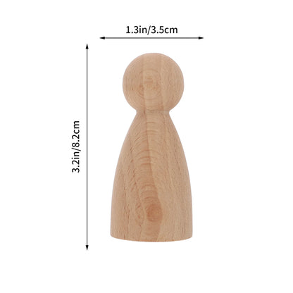 Wooden Peg People People Unfinished Diy Craft Acorn Painted Hand Dool Unpainted Supplies Painting Kid Decoration Crafts