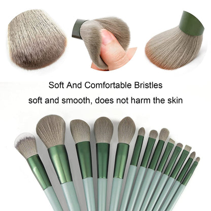 22-Piece Makeup Brush Set – Professional Foundation & Eyeshadow Brushes (Green)