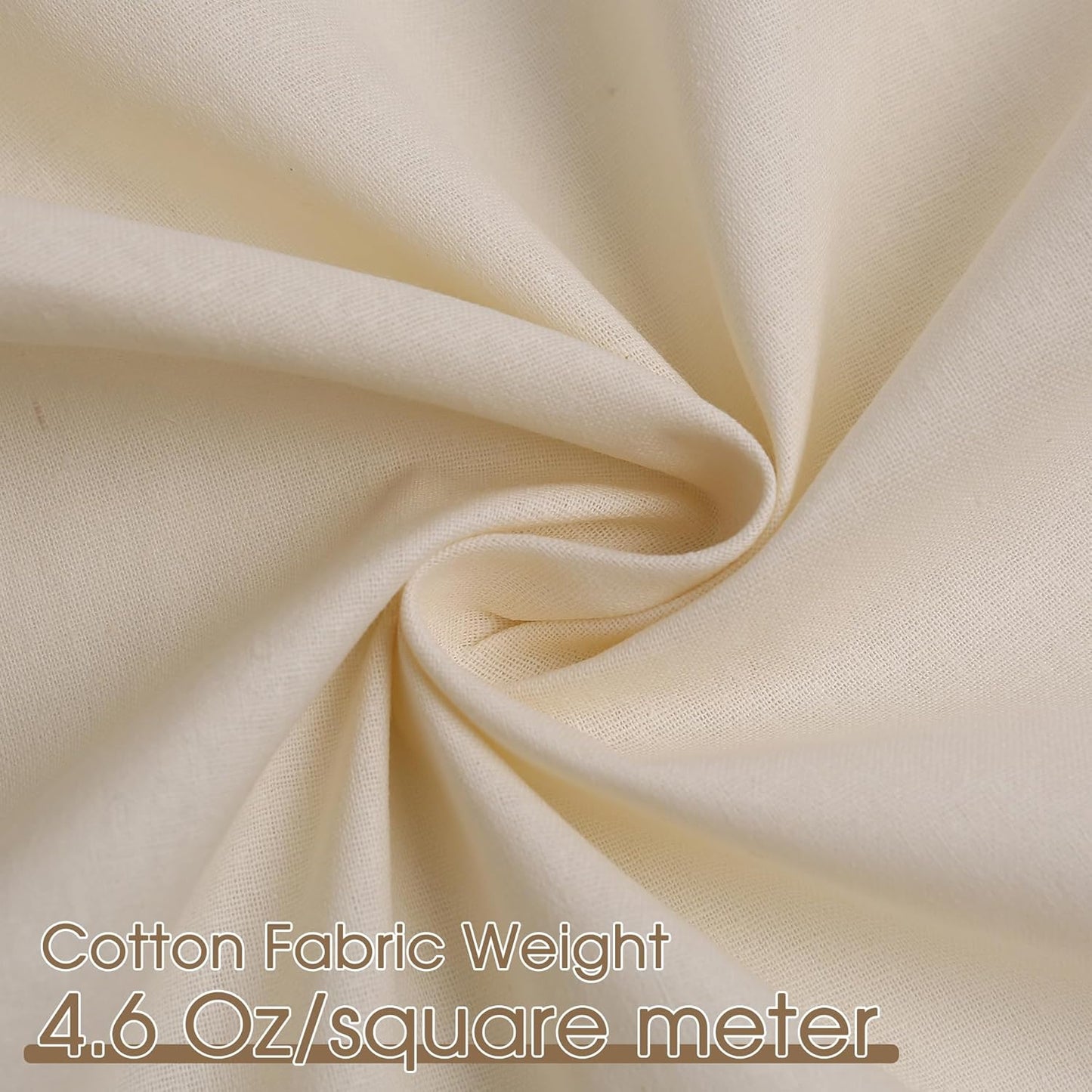 Ivory Cotton Poplin Fabric – 100% Natural Cotton, 59" Wide, Sold by the Yard for Sewing, Apparel & Quilting