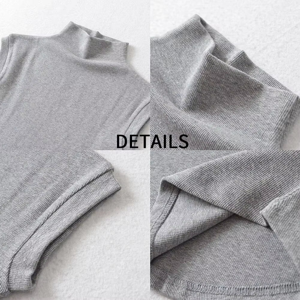 Womens Sleeveless Turtleneck Tops Summer Stretch Slim Fit Short Sleeve Mock Neck Women'S Causal Basics High Neck Tank Tops