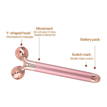 3D Roller Massager Facial Lifting Massager Skincare 360 Rotate Eye Massage Instrument Electric Vibrating Beauty Relaxation Tool