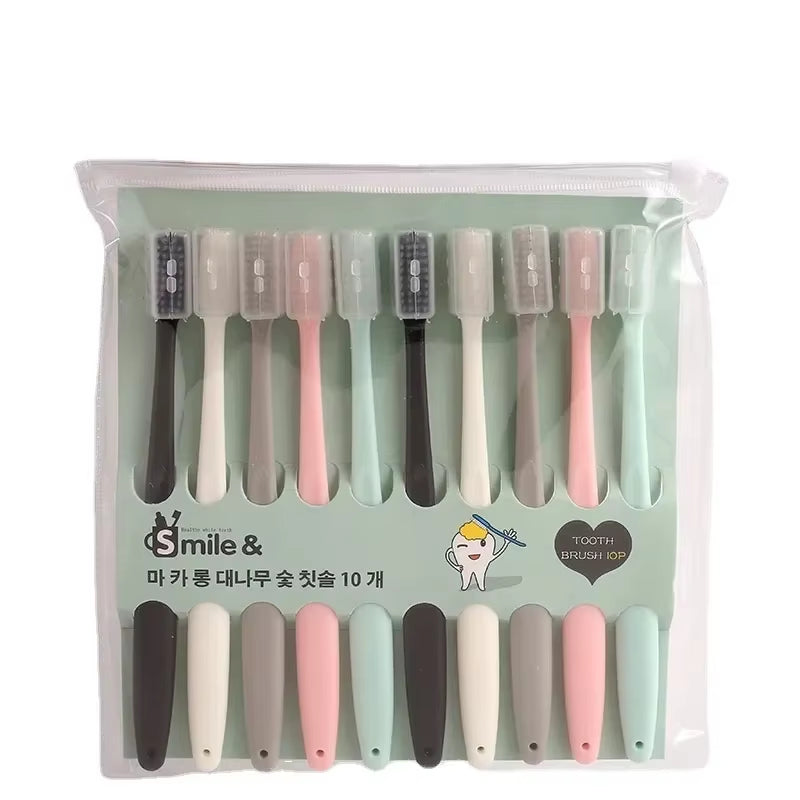 Travel Eco Friendly 10 PCS ECO Friendly Toothbrush Bamboo Charcoal Antibacterial Oral Hygiene Care