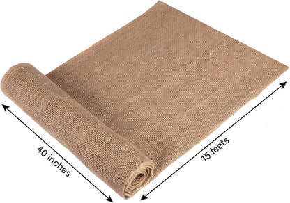 5-Yard Natural Burlap Fabric – 39" Wide | Premium Jute Material for Weddings, Crafts, Gardening & Home Décor