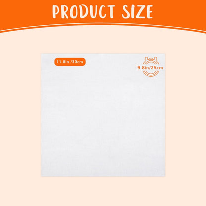 10 PCS White Embroidery Fabric – Pre-Cut Natural Cotton Cloth Squares for Embroidery & Sewing (11.8" x 11.8")