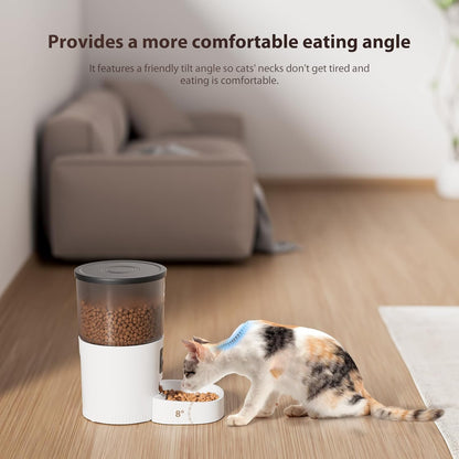 Automatic Cat Feeder – 3L Timed Dry Food Dispenser with Programmable Portions & Dual Power Supply